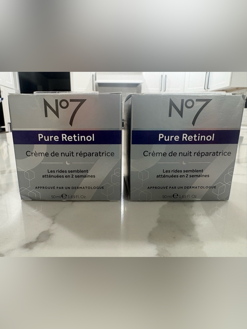 No7 Pure Retinol Night‎ Repair Cream 50ml Set of 2 New Sealed Anti Wrinkle